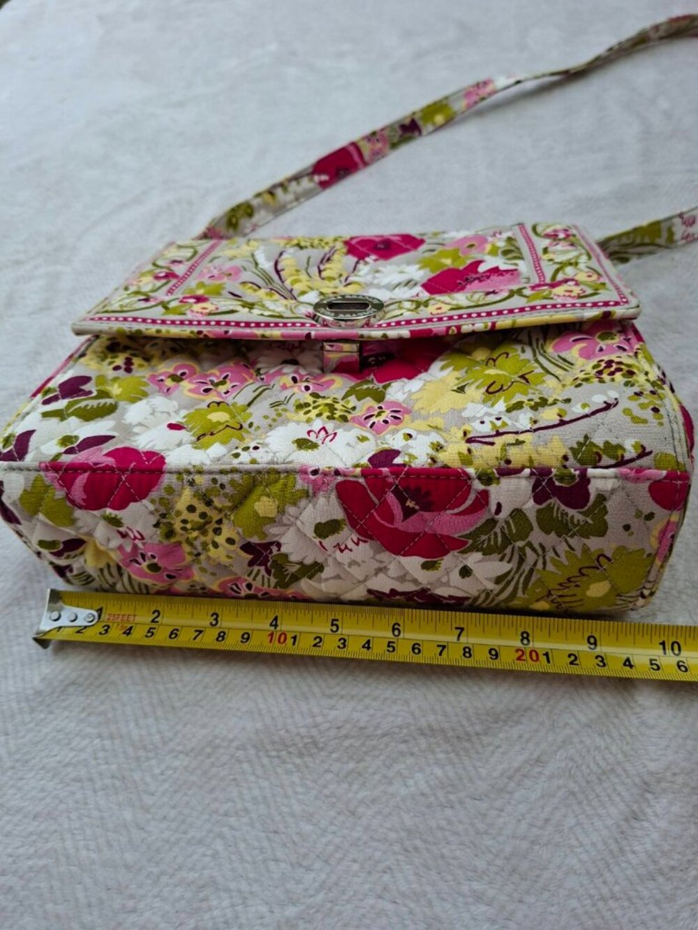 Vera Bradley Quilted Cotton Make Me Blush Floral Shoulder Bag - Picture 10 of 14